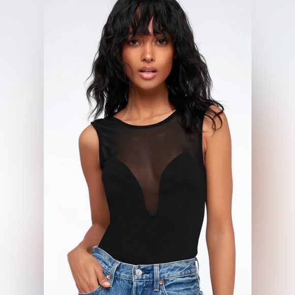 NWT LuLus La Luneta Black Mesh Bodysuit Size XS - Picture 4 of 6